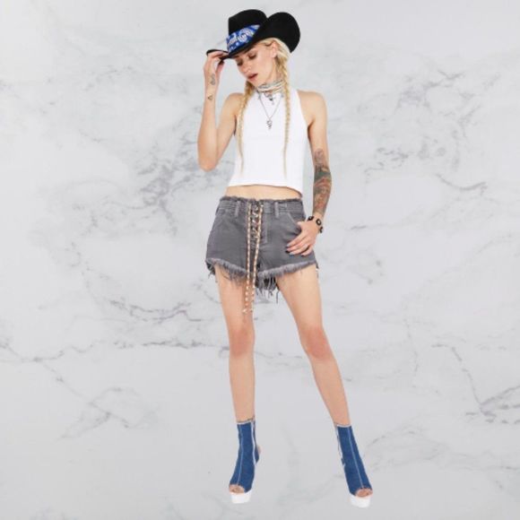 🆕Free People Becket Slouchy Gray Shorts size 29 - Picture 6 of 6